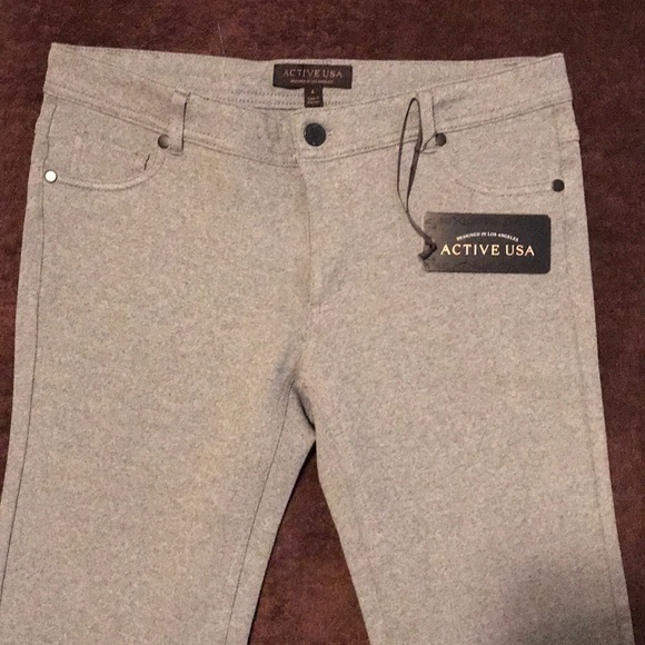 Ladies Fitted, Stretch pants. Size L, Heather Grey - Picture 2 of 2
